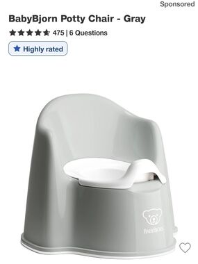 BabyBjorn Gray Potty Chair - Comfortable Toddler Potty